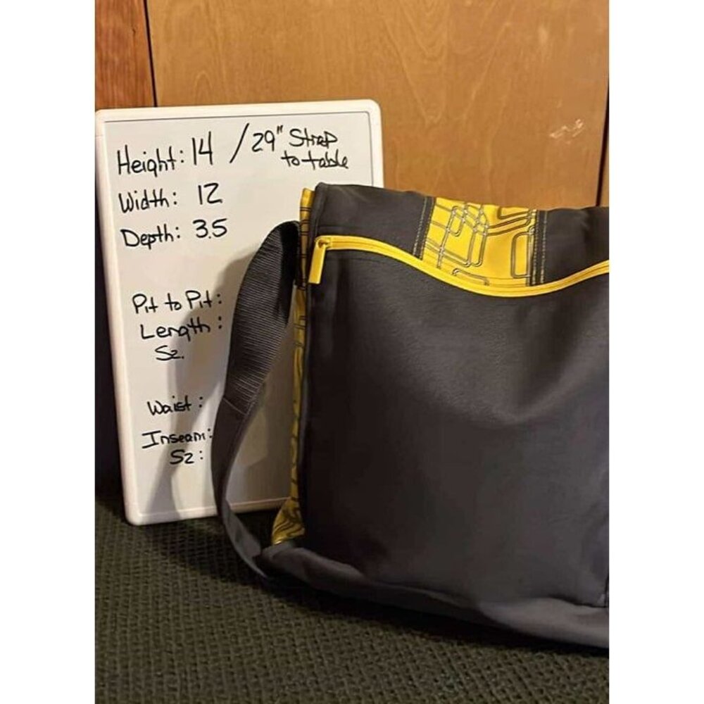 Nwot Ikea Flort Messenger Bag With Accessory Case/2pc Set/Yellow&Gray/Charity View 3